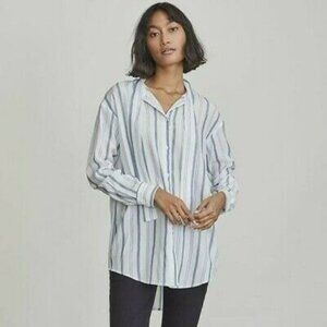 Elizabeth and James White & Blue Striped Blouse